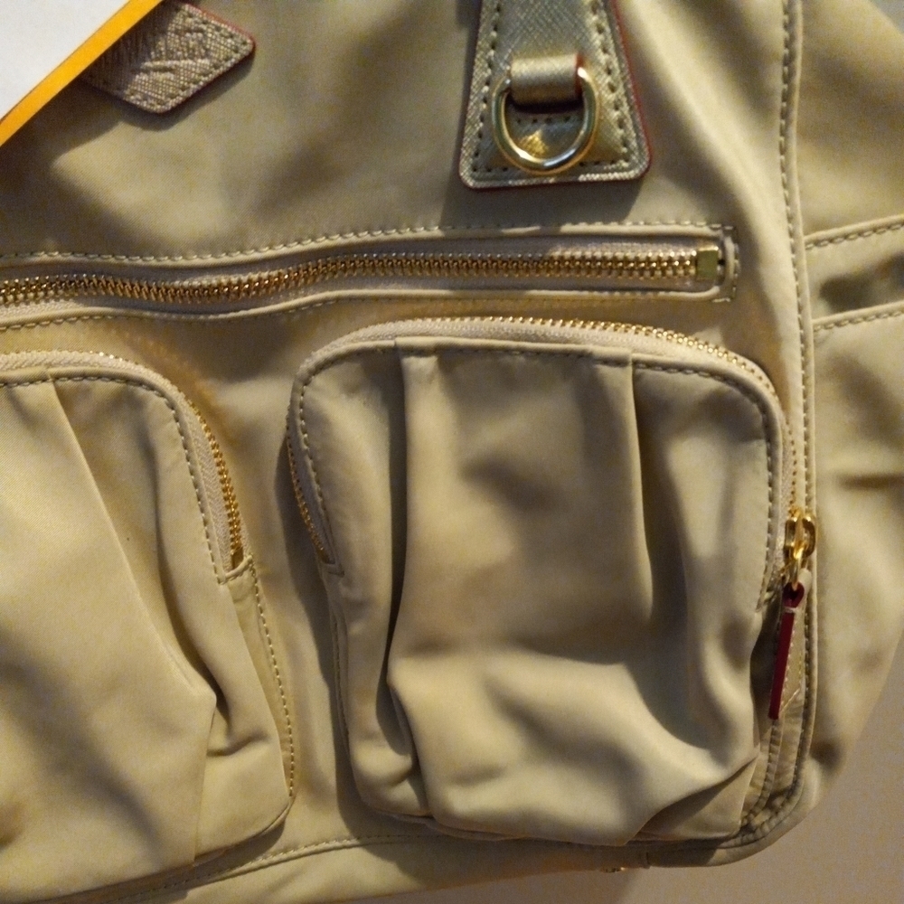 Mz Wallace bag Tan nylon. Double straps, gold hardware. - Picture 2 of 12